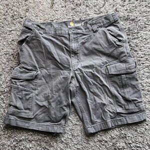Carhartt Cargo Shorts Mens 38 Gray Relaxed Fit Rugged Canvas Utility Wear Casual